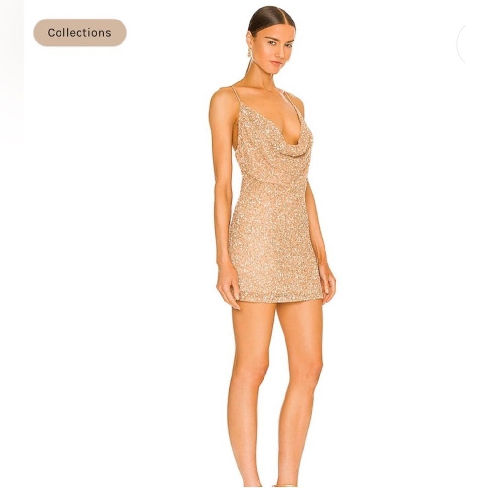 RETROFETE X REVOLVE MICH SEQUIN WOMEN'S DRESS NUDE L - Picture 3 of 16